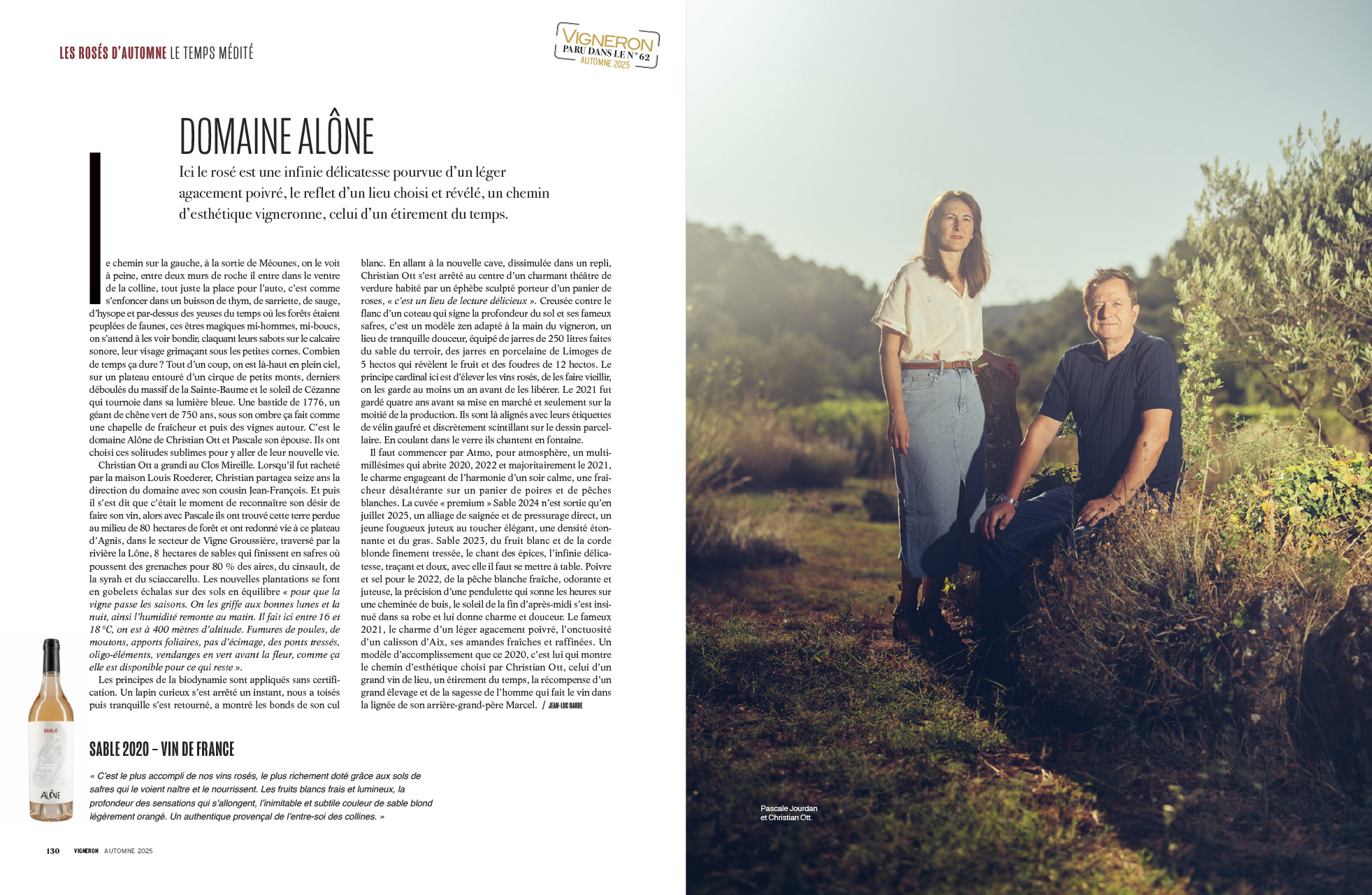 Article dans Vigneron Magazine